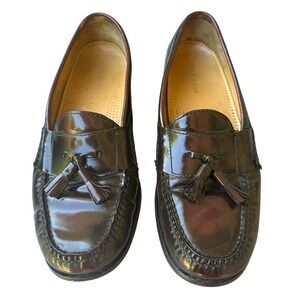 Cole Haan‎ Loafer Men's Size 11D Leather Tassel Moc Toe Burgundy Slip-On Shoes
